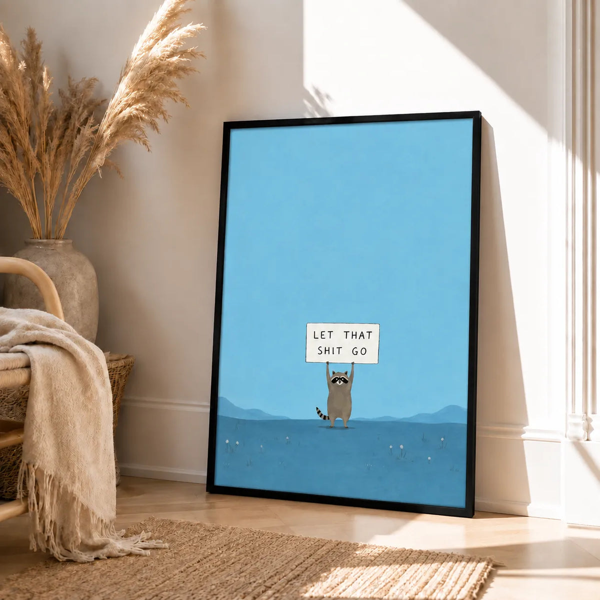 Let That Shit Go Raccoon Quote Wall Art 4