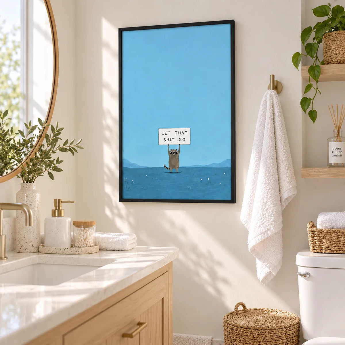 Let That Shit Go Raccoon Quote Wall Art 6