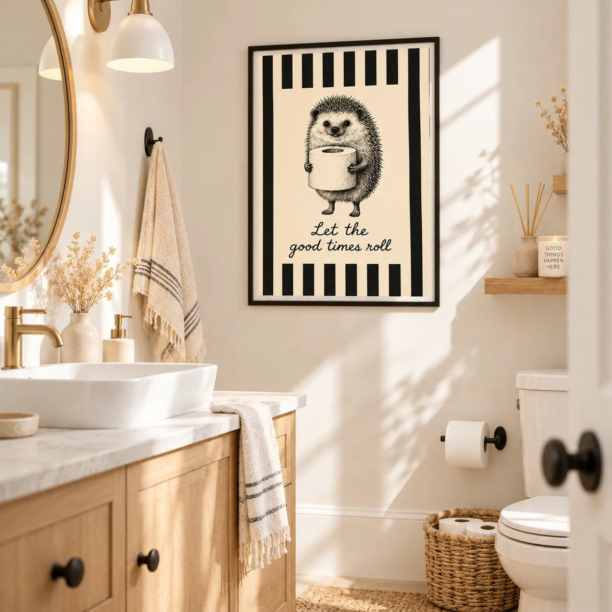 Hedgehog Toilet Paper Good Times Wall Art 6