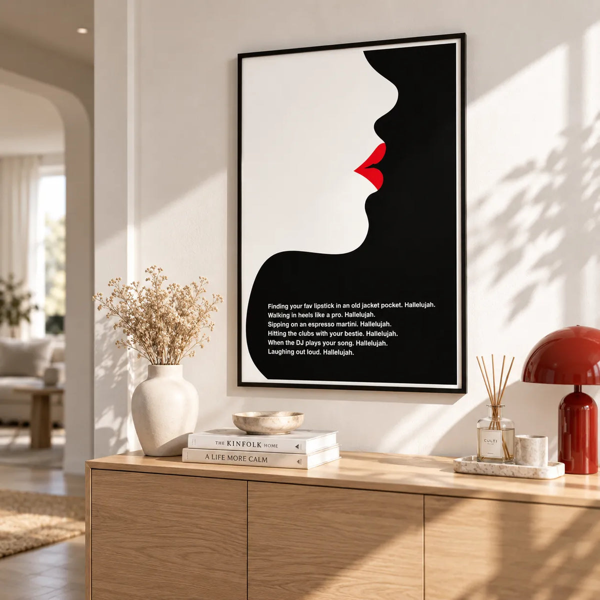 Lipstick Silhouette Hallelujah Quote Wall Art 2