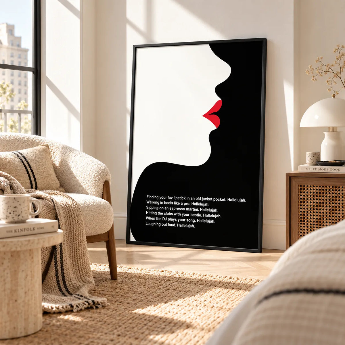 Lipstick Silhouette Hallelujah Quote Wall Art 5