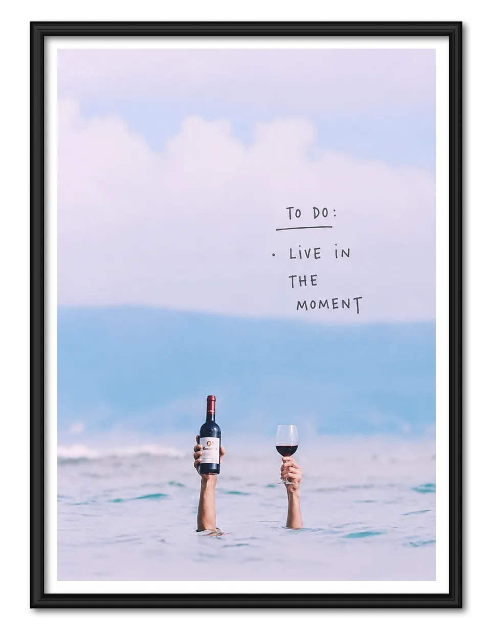 Live In The Moment Ocean Wine Wall Art 1