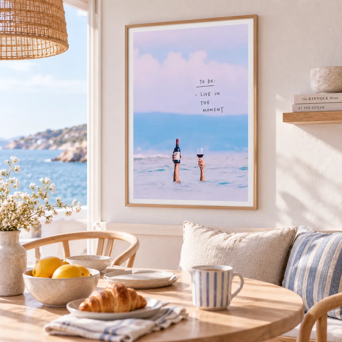 Live In The Moment Ocean Wine Wall Art 2