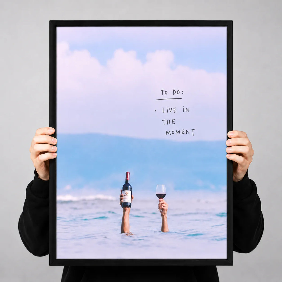 Live In The Moment Ocean Wine Wall Art 3
