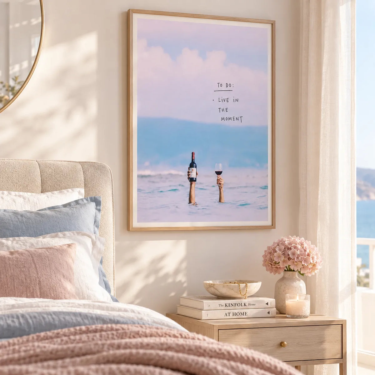 Live In The Moment Ocean Wine Wall Art 5