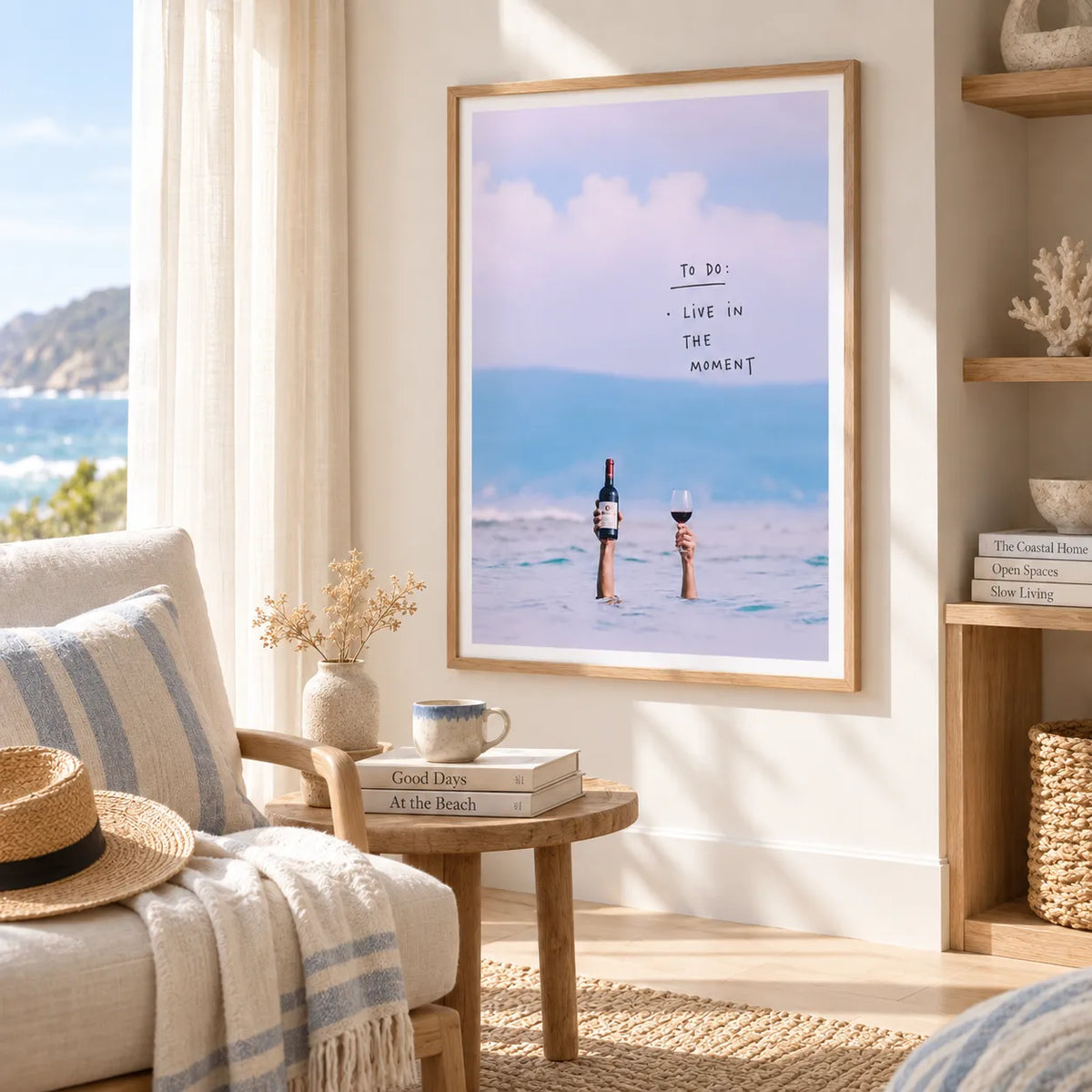 Live In The Moment Ocean Wine Wall Art 6