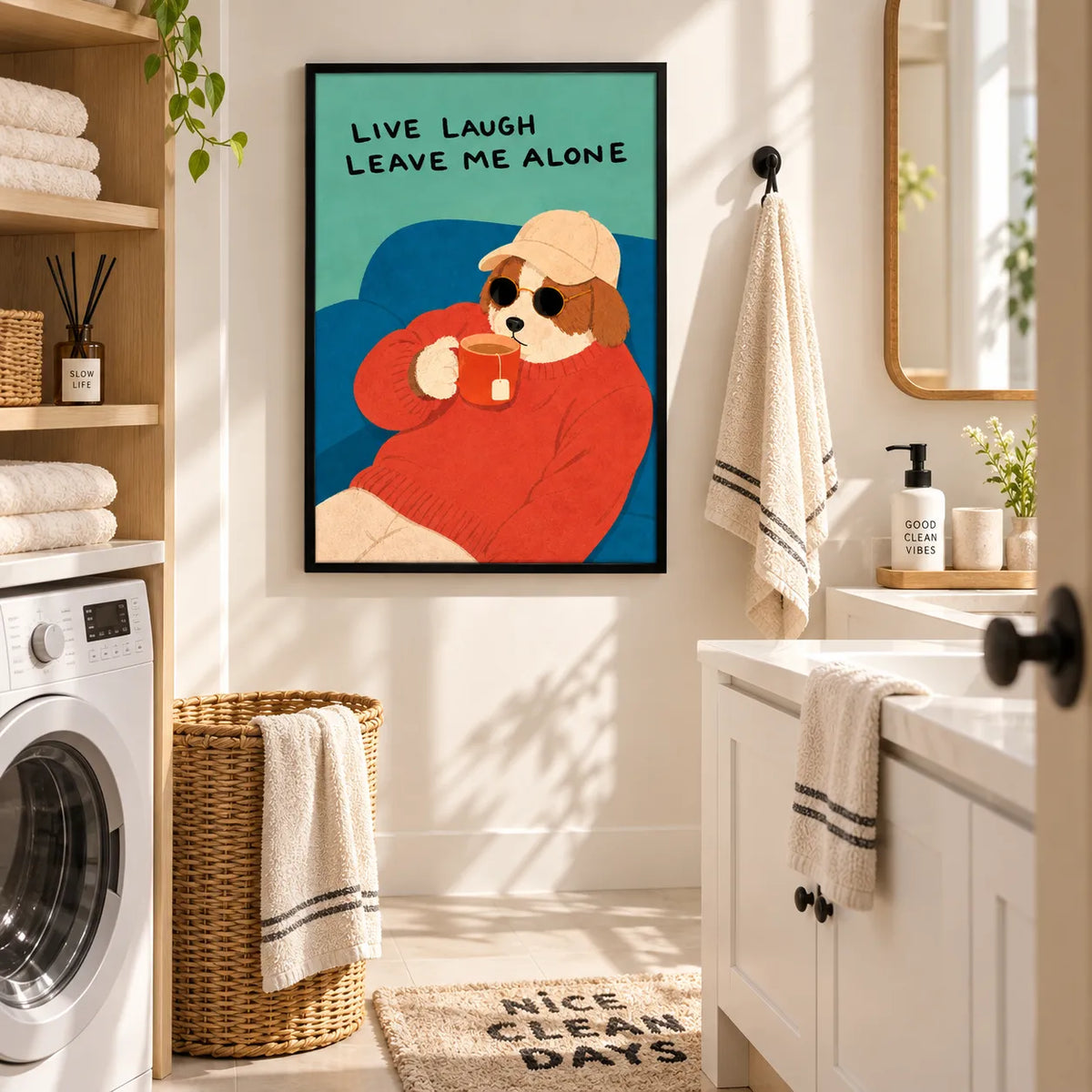 Live Laugh Leave Me Alone Dog Wall Art 2