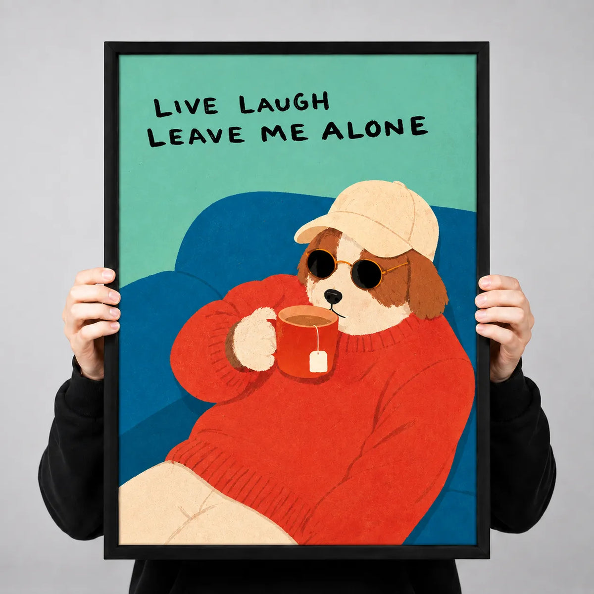 Live Laugh Leave Me Alone Dog Wall Art 3