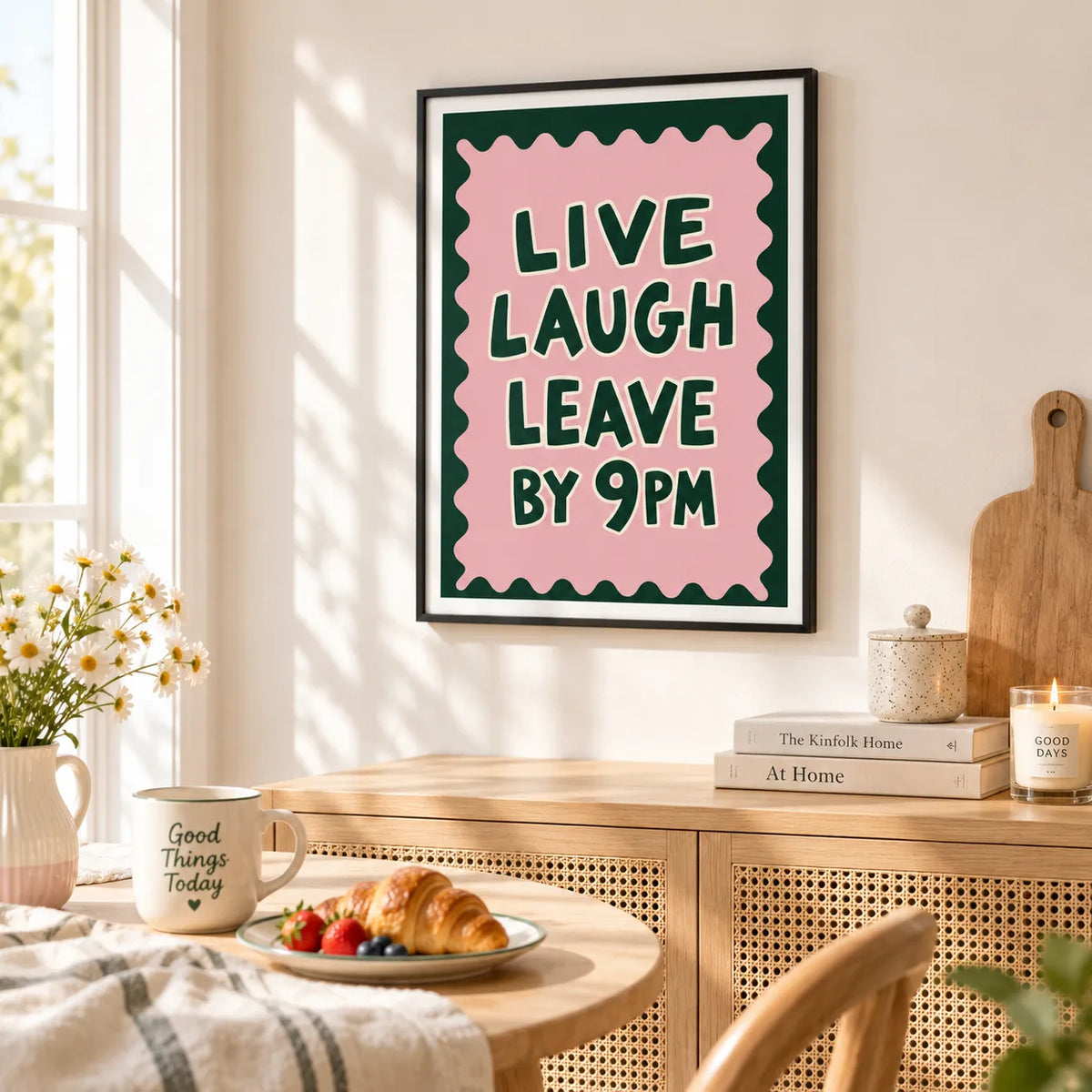 Live Laugh Leave By 9PM Quote Wall Art 6