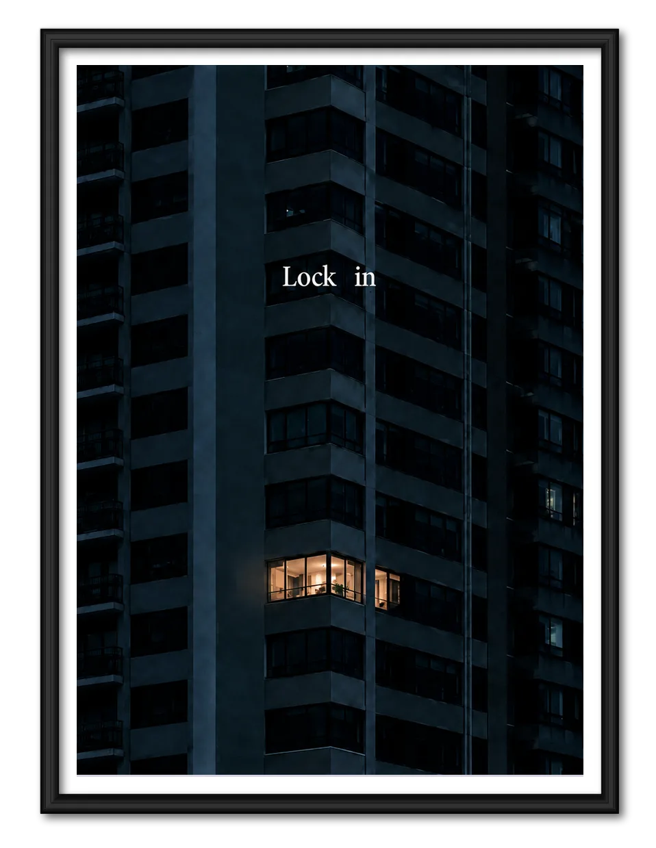 Lock In Minimal City Night Wall Art 1