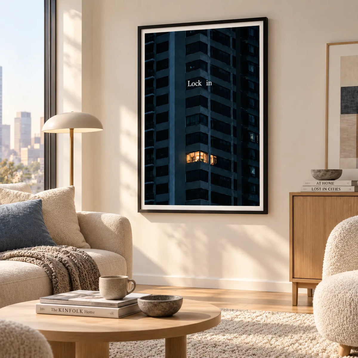 Lock In Minimal City Night Wall Art 4