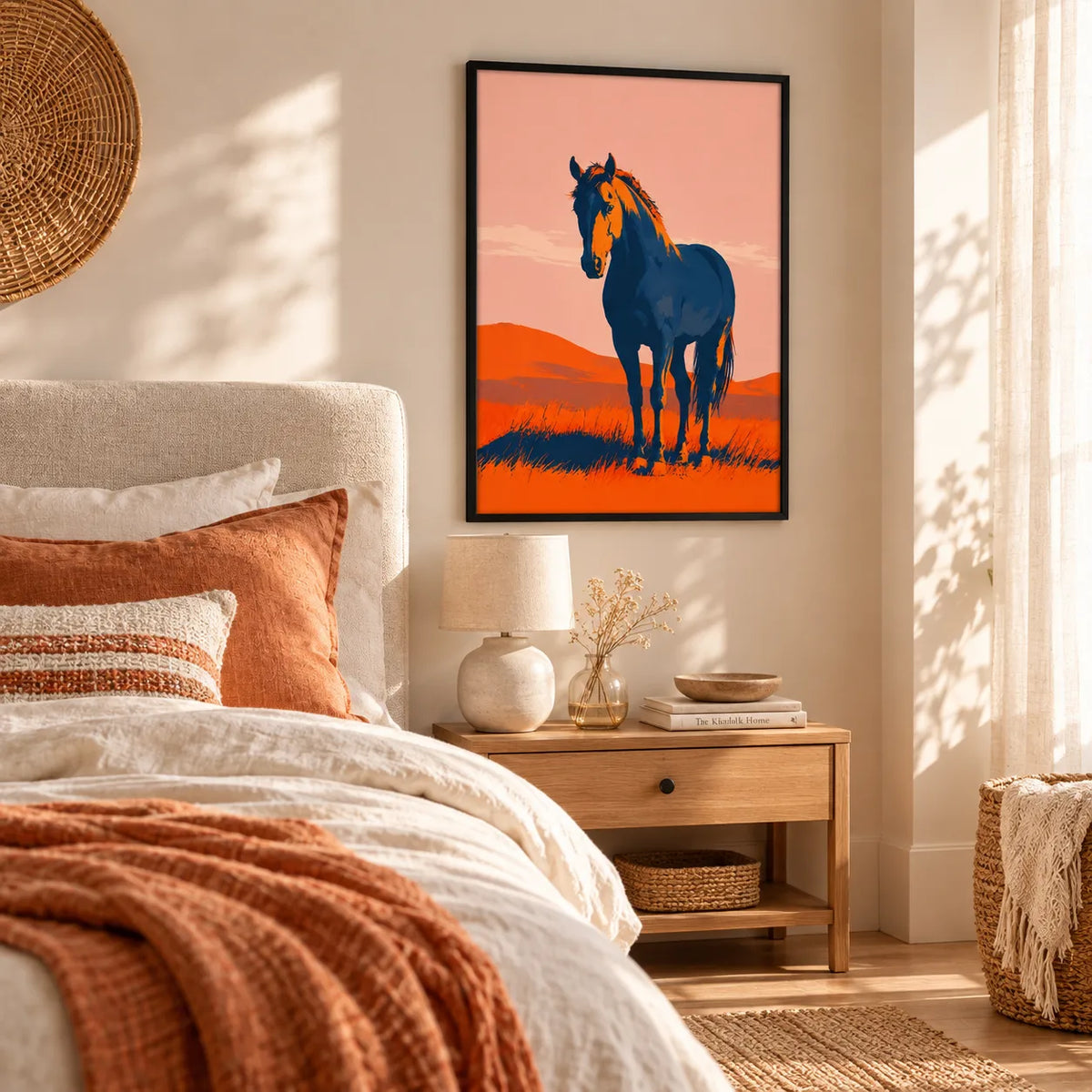 Blue Horse Desert Sunset Wall Art 5