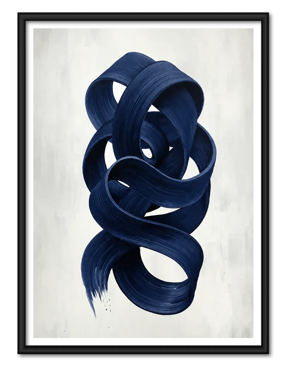 Navy Blue Abstract Ribbon Wall Art 1