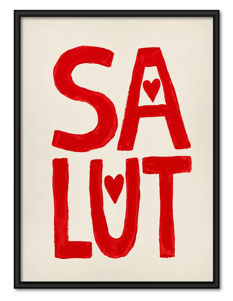 Salute Red Typography Wall Art 1