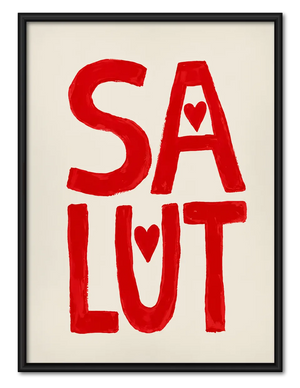 Salute Red Typography Wall Art