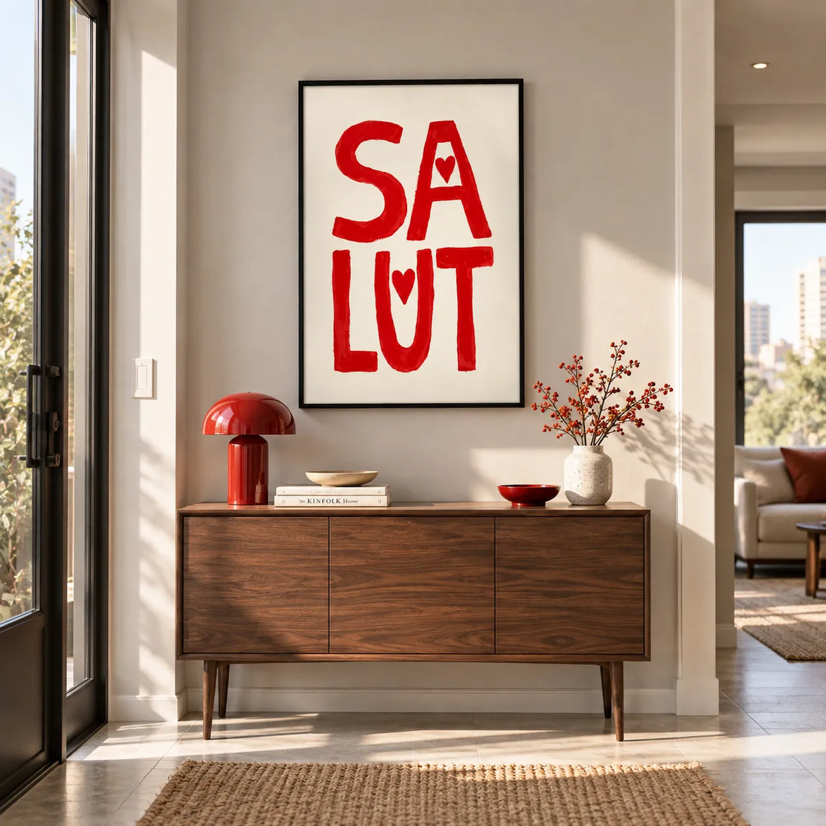 Salute Red Typography Wall Art 2