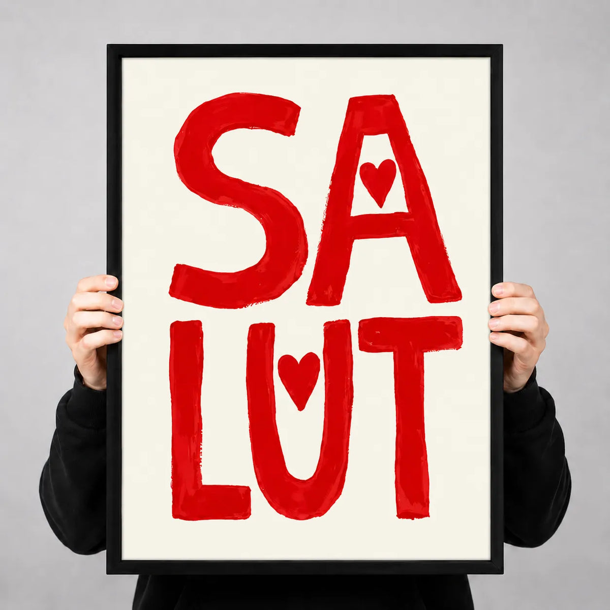 Salute Red Typography Wall Art 3