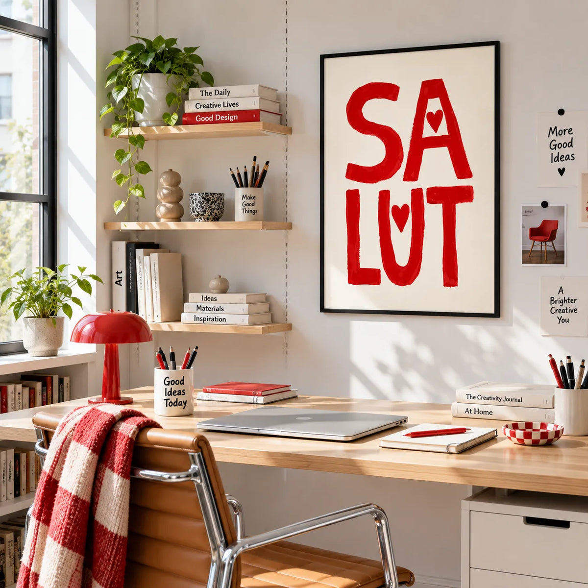 Salute Red Typography Wall Art 4