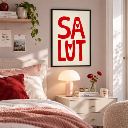 Salute Red Typography Wall Art 5