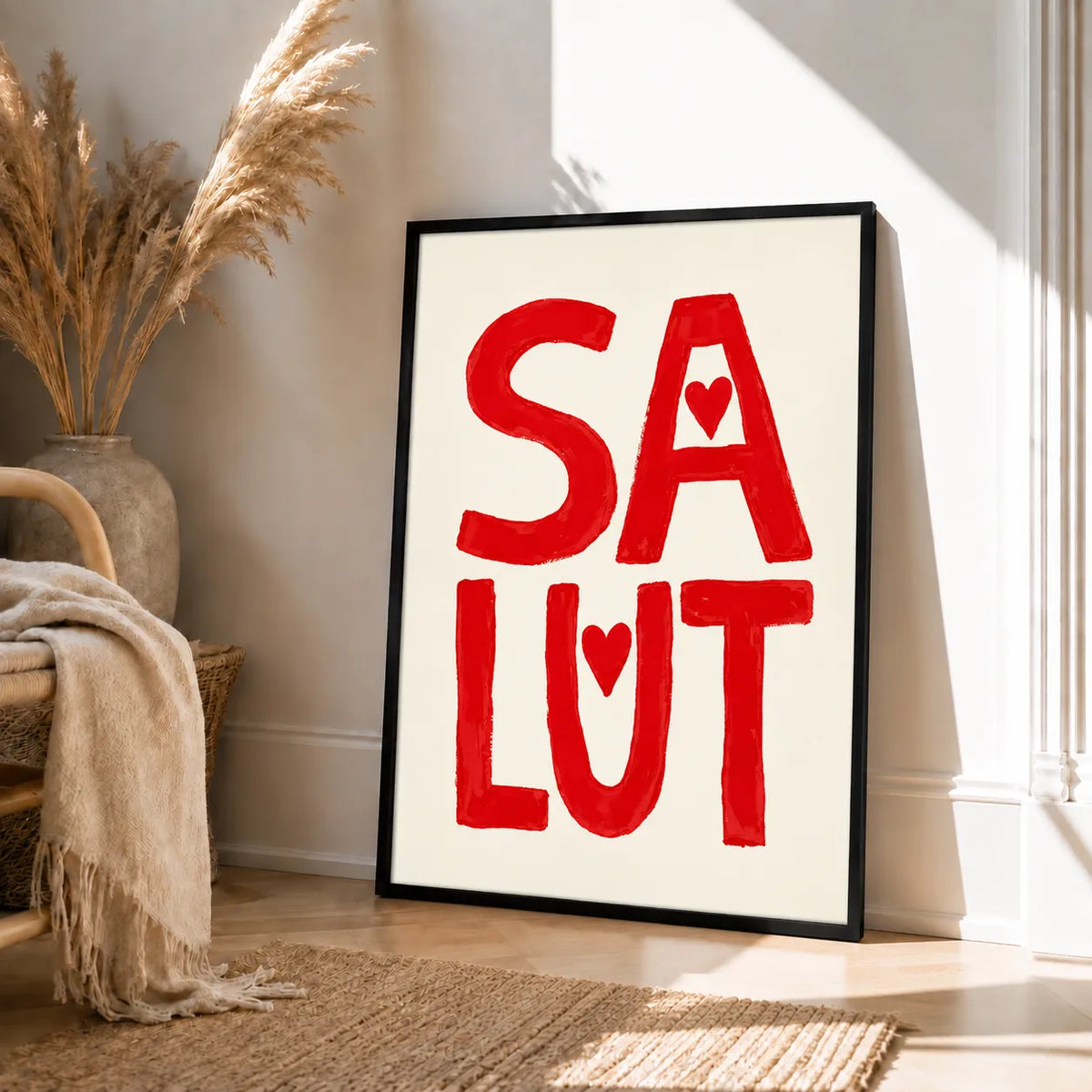 Salute Red Typography Wall Art 6