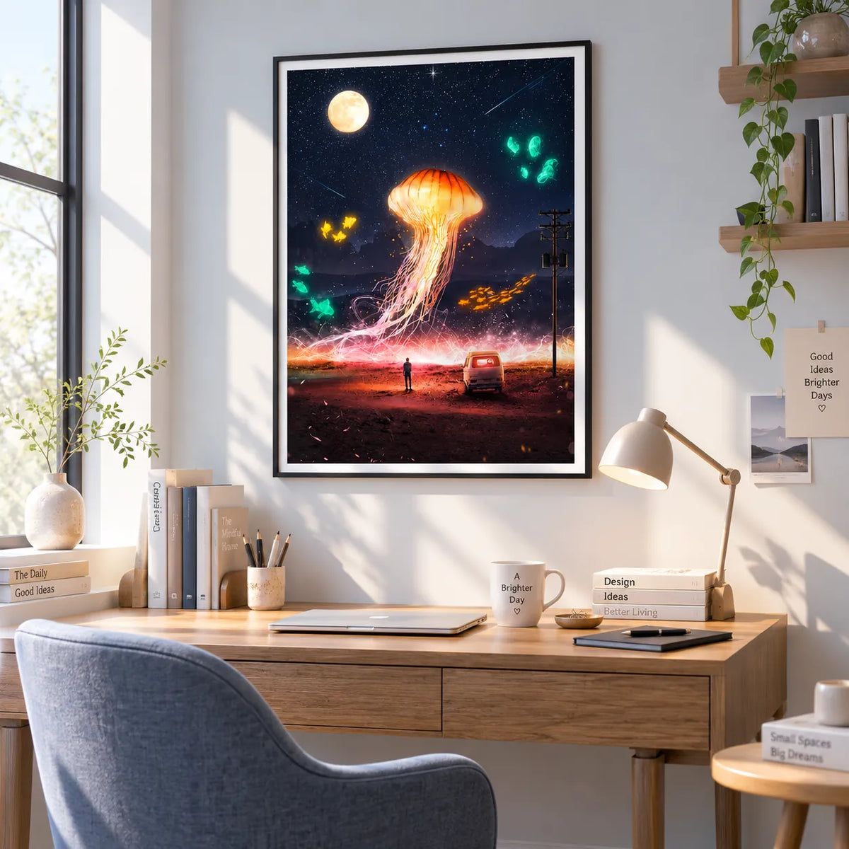 Cosmic Jellyfish Dream Landscape Wall Art 2