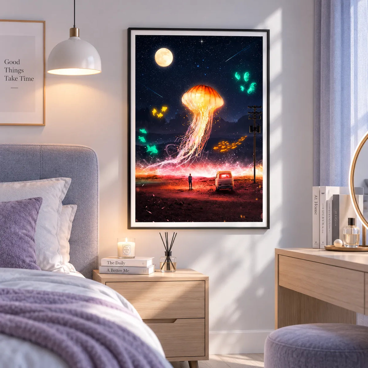 Cosmic Jellyfish Dream Landscape Wall Art 3