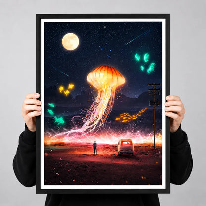 Cosmic Jellyfish Dream Landscape Wall Art 4