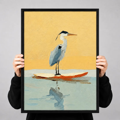 Heron Reflection Minimal Wall Art 3