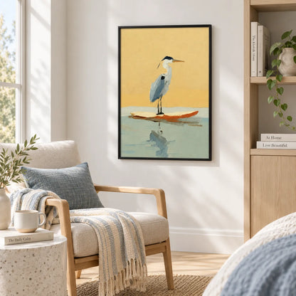 Heron Reflection Minimal Wall Art 6