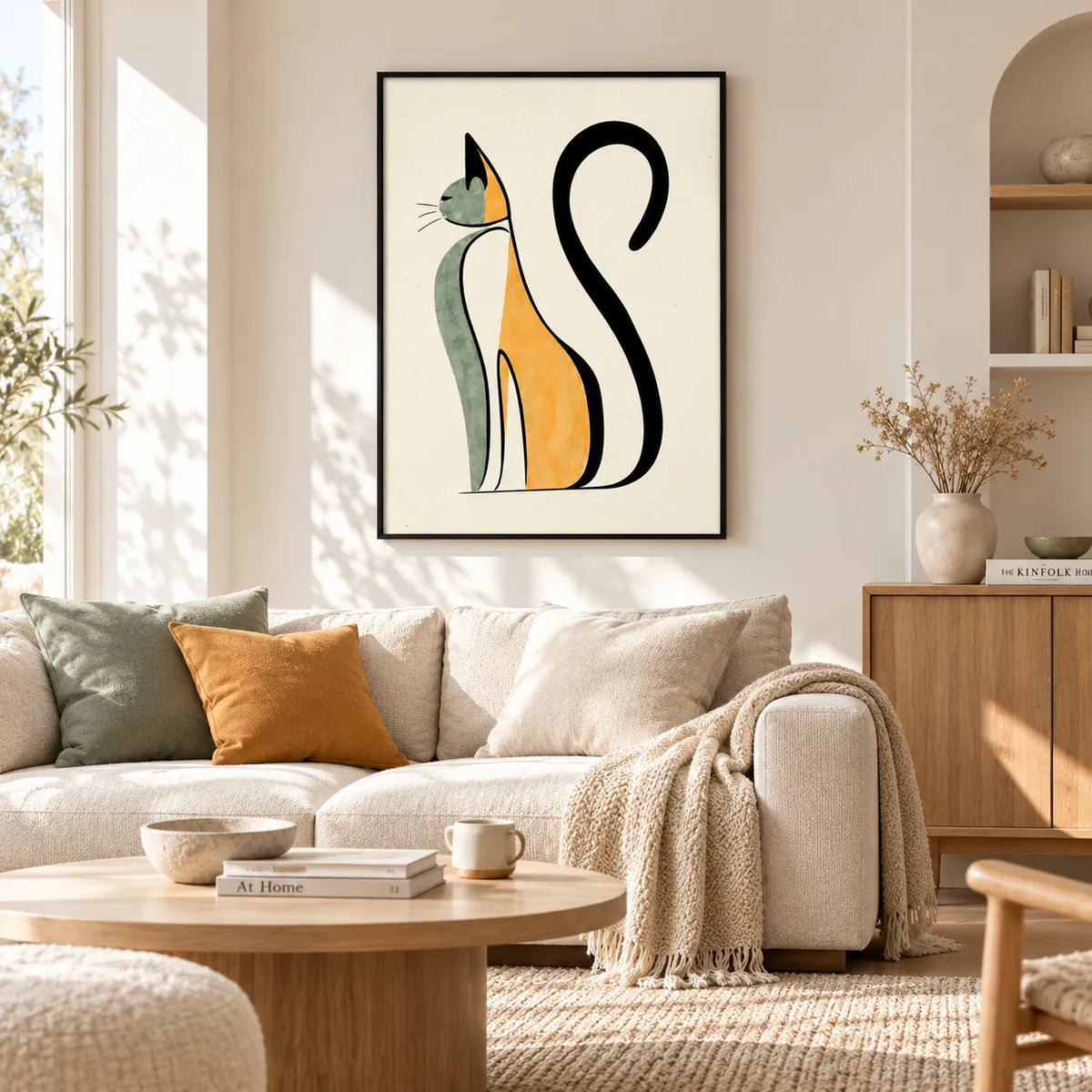 Minimal Abstract Cat Silhouette Wall Art 2