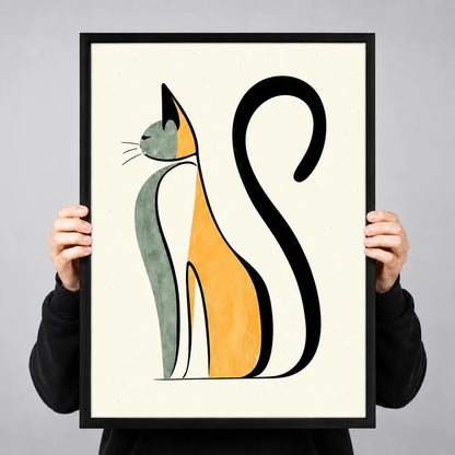 Minimal Abstract Cat Silhouette Wall Art 3