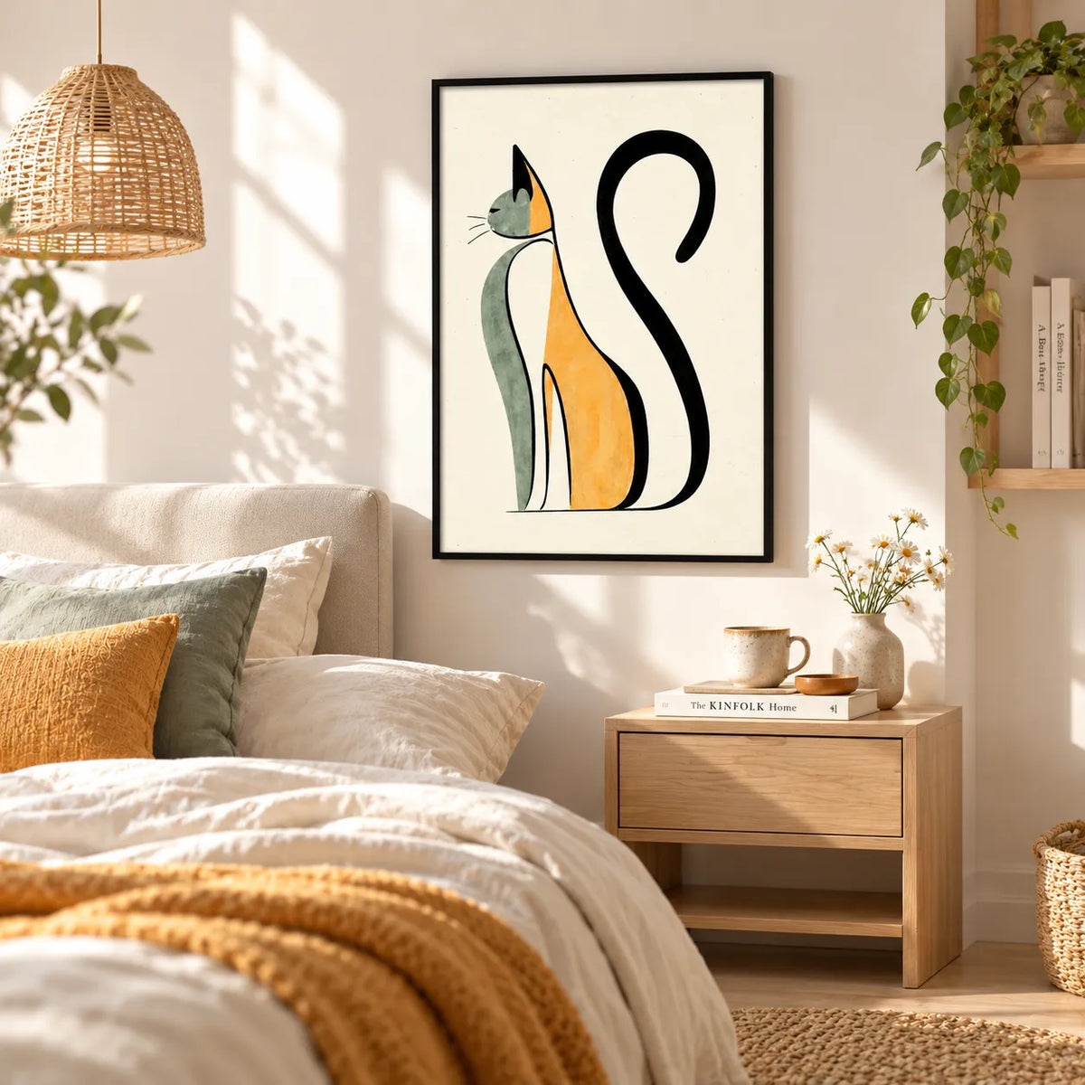Minimal Abstract Cat Silhouette Wall Art 6