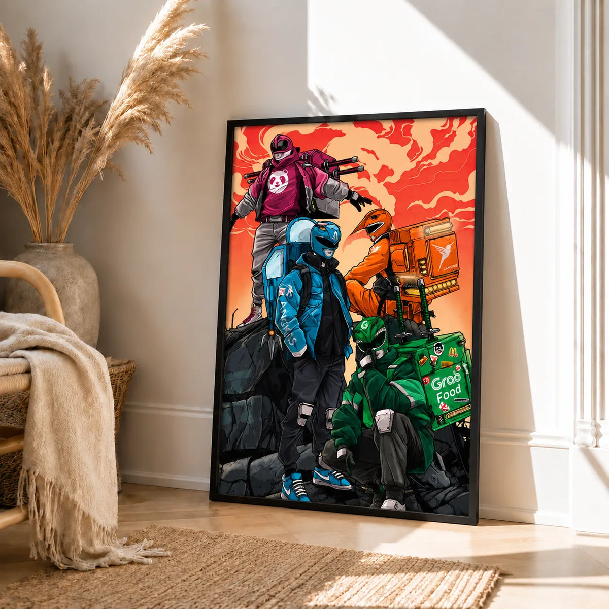 Cyberpunk Delivery Riders Illustration Wall Art 4