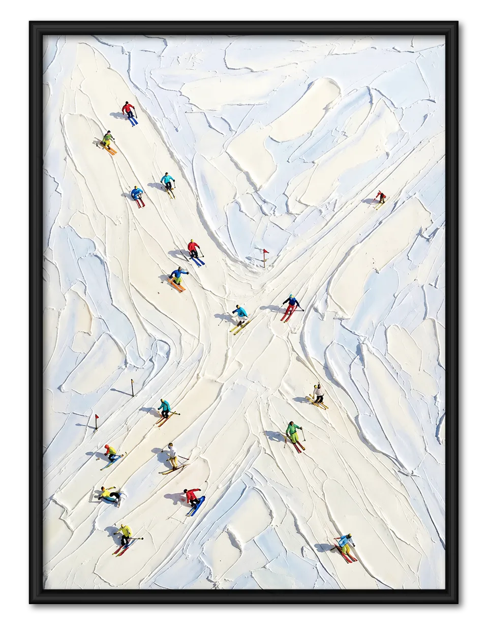 Abstract Ski Slope Winter Adventure Wall Art 1