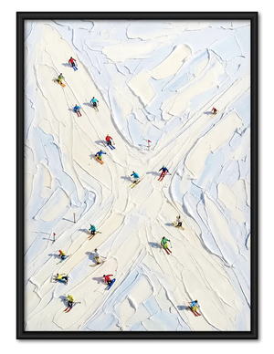 Abstract Ski Slope Winter Adventure Wall Art