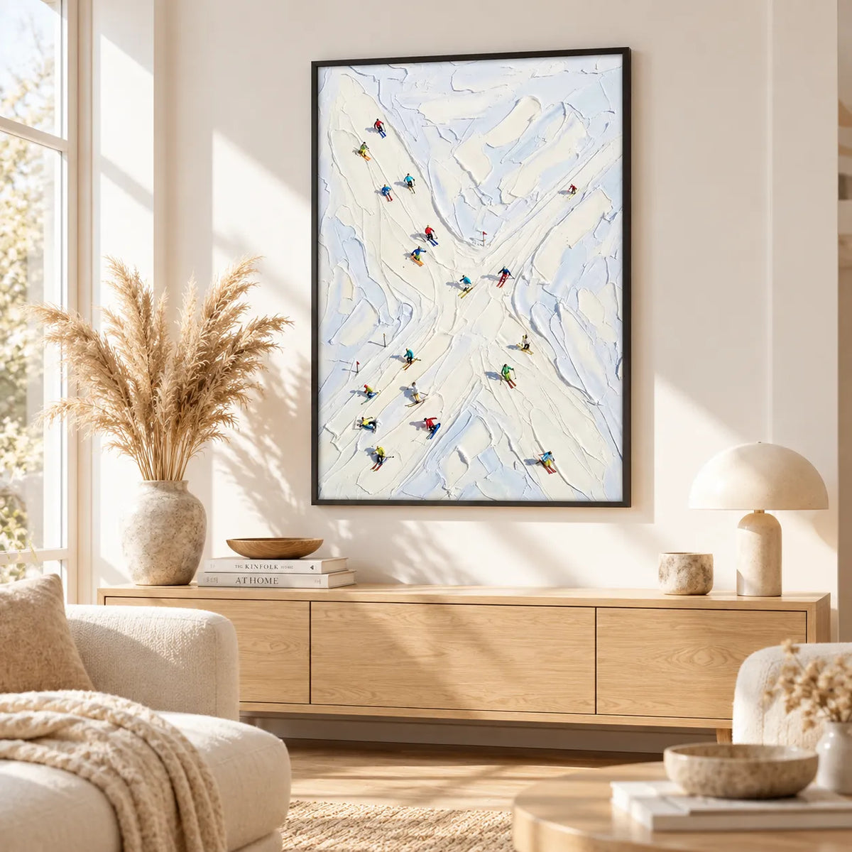 Abstract Ski Slope Winter Adventure Wall Art 2