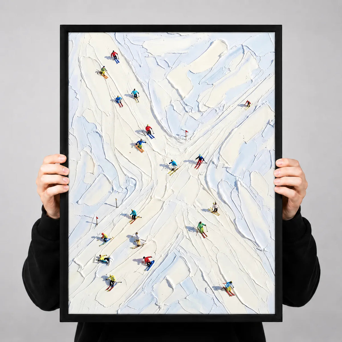 Abstract Ski Slope Winter Adventure Wall Art 3