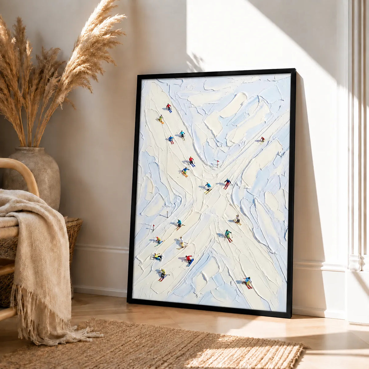 Abstract Ski Slope Winter Adventure Wall Art 4