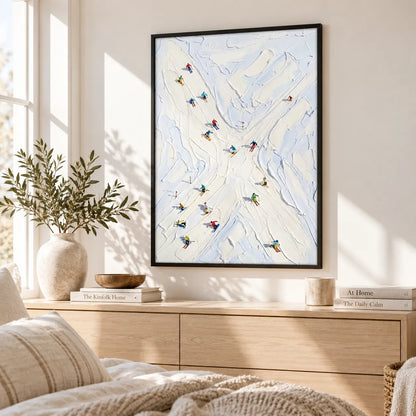 Abstract Ski Slope Winter Adventure Wall Art 5