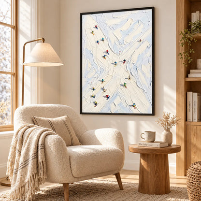 Abstract Ski Slope Winter Adventure Wall Art 6