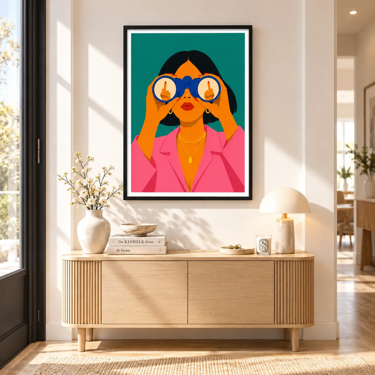 Binocular Fashion Girl Illustration Wall Art 2