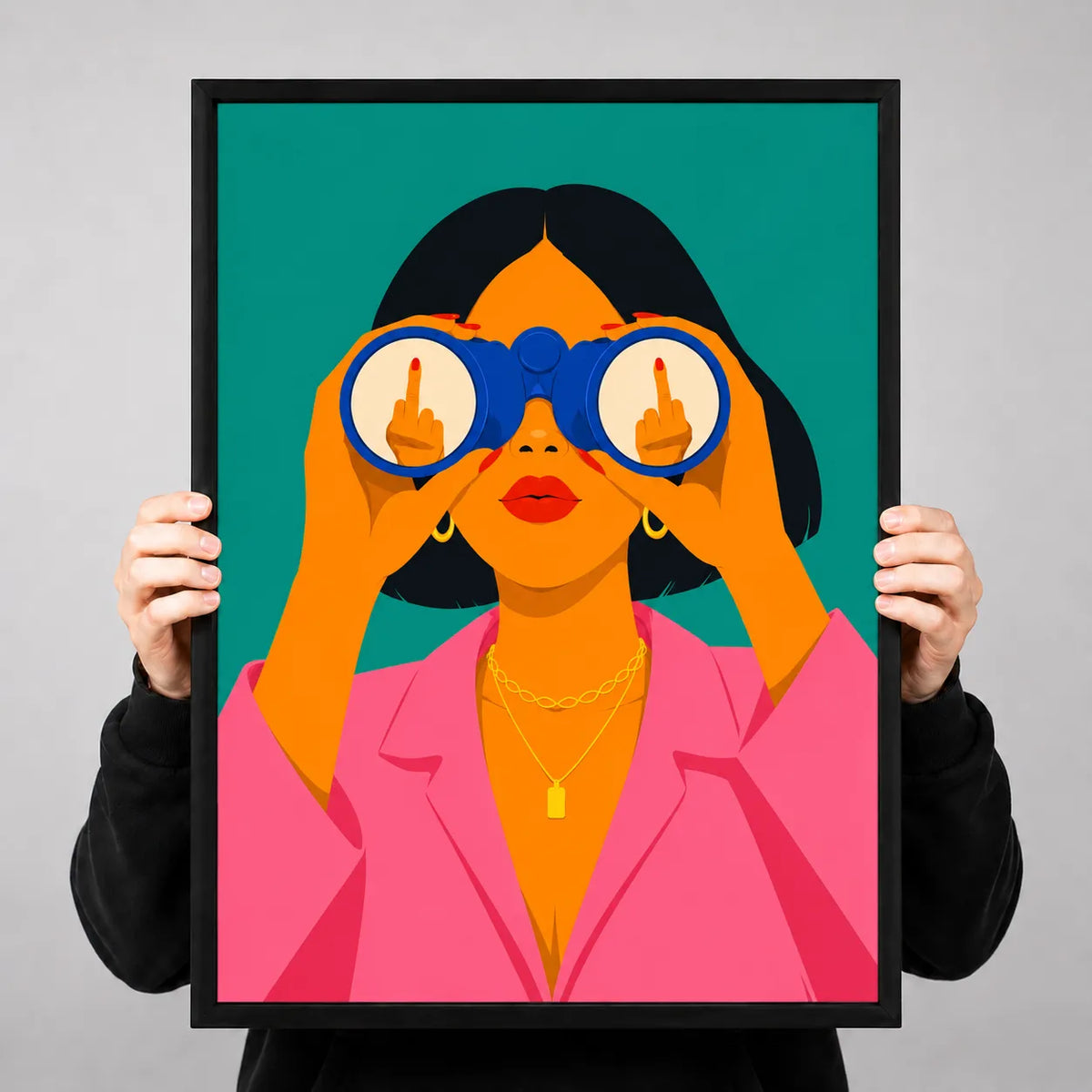 Binocular Fashion Girl Illustration Wall Art 3