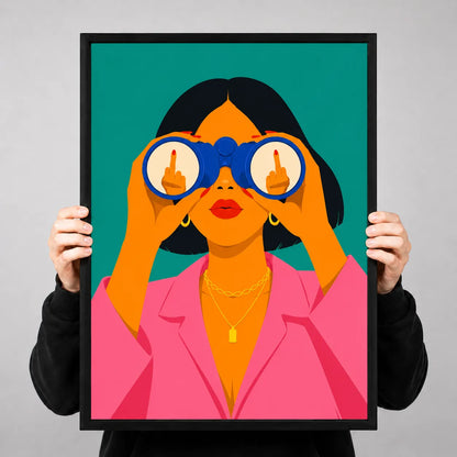 Binocular Fashion Girl Illustration Wall Art 3
