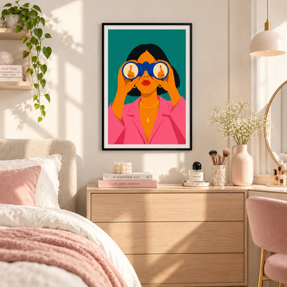 Binocular Fashion Girl Illustration Wall Art 6