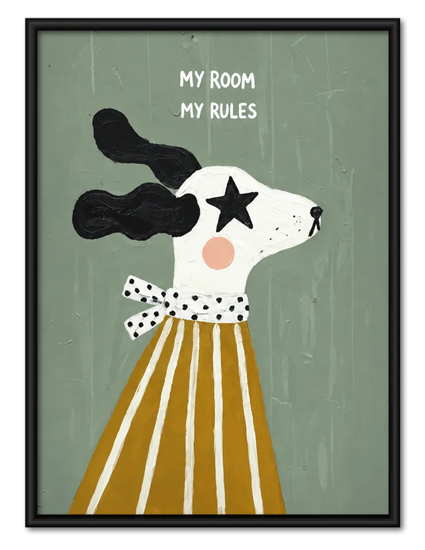 My Room My Rules Dog Wall Art