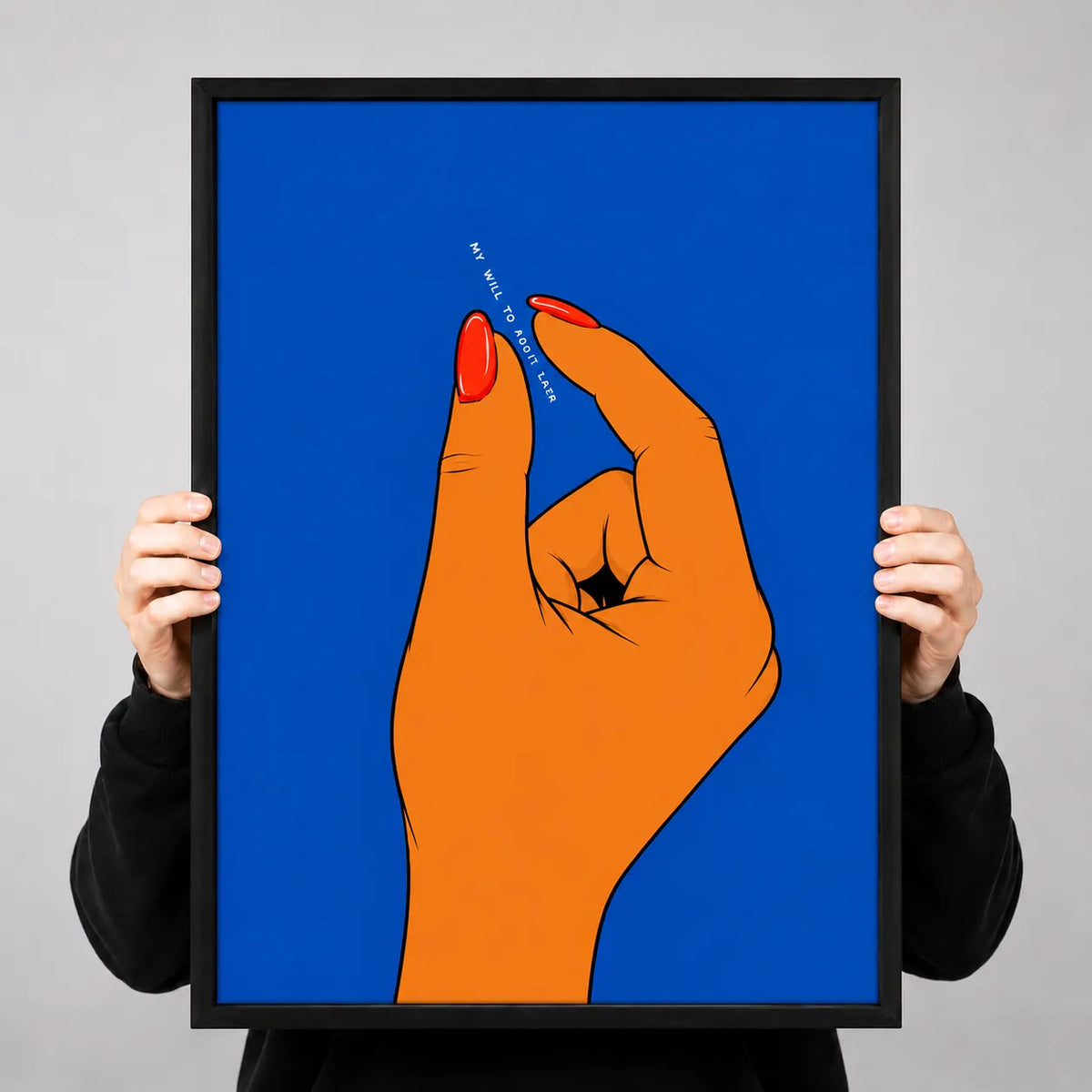 Point Finger Minimal Illustration Wall Art 3