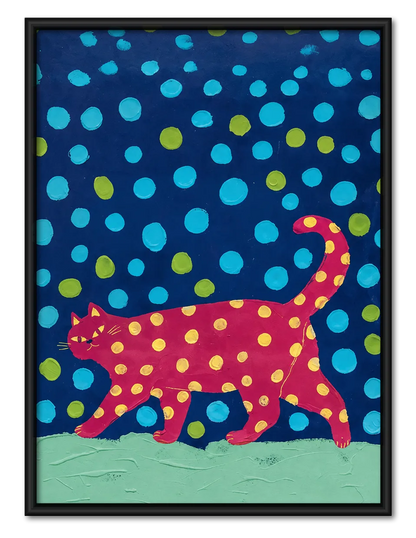 Pink Spotted Cat Pop Art Wall Art 1