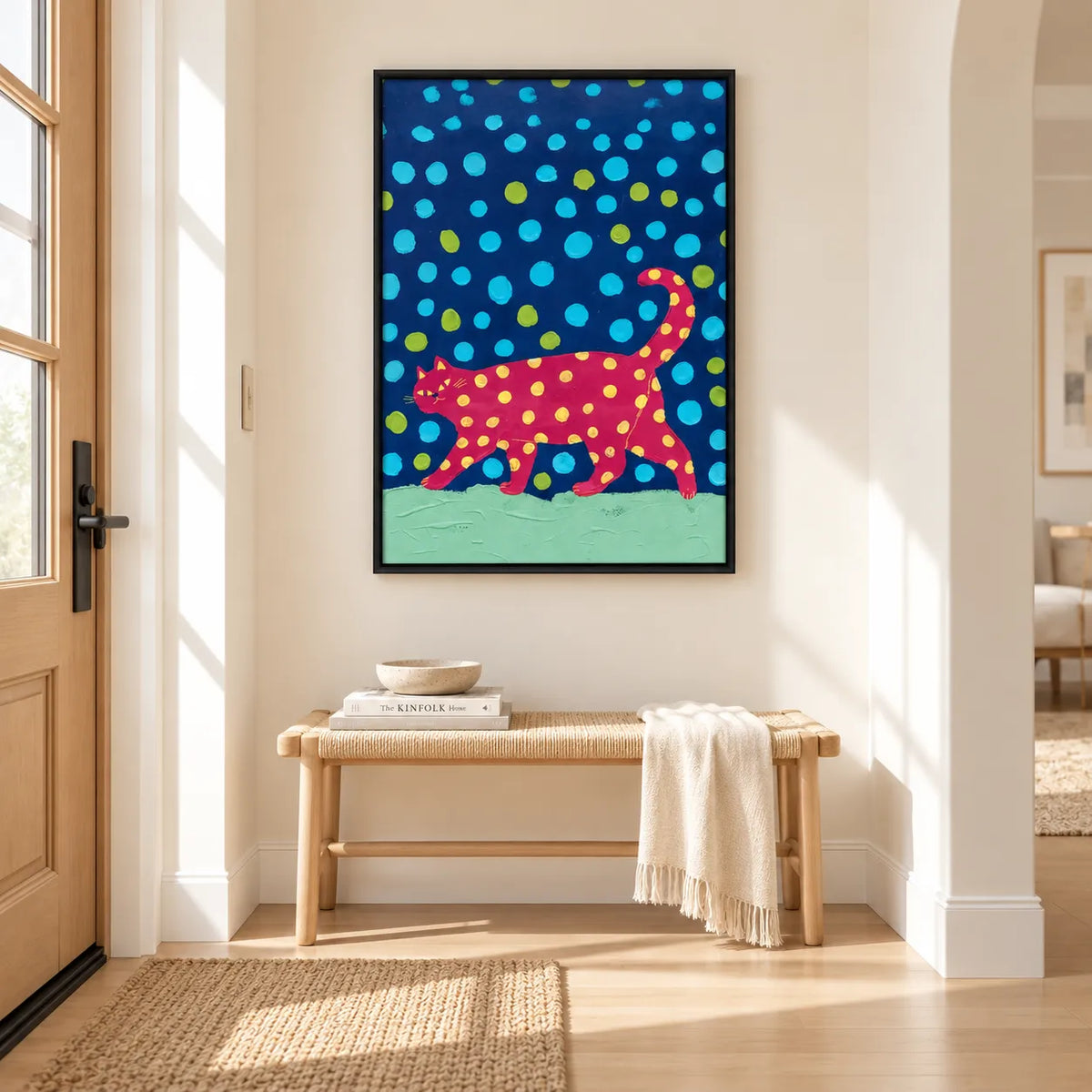 Pink Spotted Cat Pop Art Wall Art 2