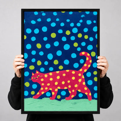 Pink Spotted Cat Pop Art Wall Art 3