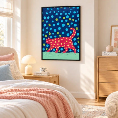 Pink Spotted Cat Pop Art Wall Art 5